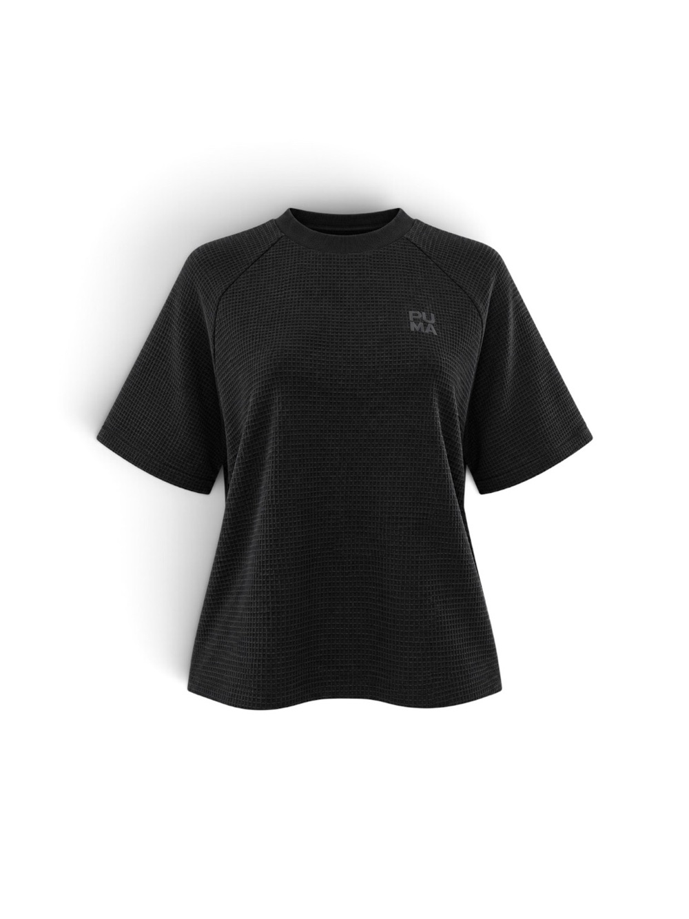 Puma Black Women's Short-Sleeve Waffle Tee